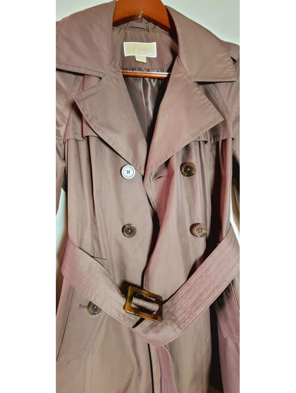 Michael Kors Women's Brown Trench Coat with Belt M